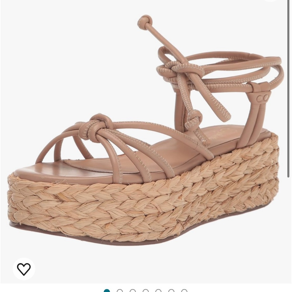 Platform Sandals with ties around the ankle. Size 6.